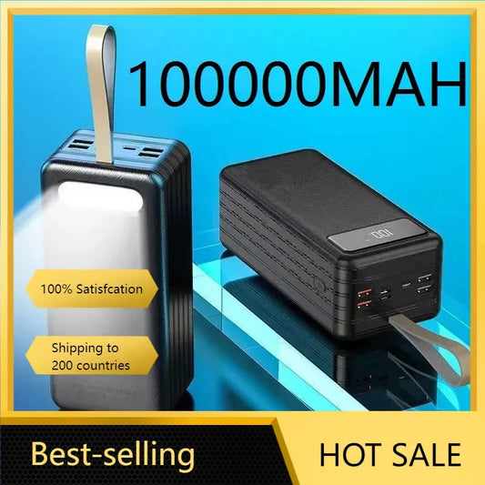 80000mAh Large-capacity Charging Treasure  60000 Digital Display 5w Fast Charging Outdoor 100000 Mobile Power Gift Wholesal