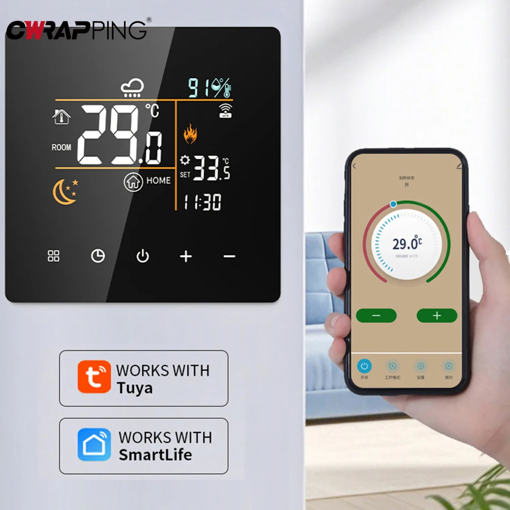 Tuya WiFi Thermostat and Hygrometer Digital Temperature Controller Boiler Thermostat Underfloor Heating Home Intelligent Tools