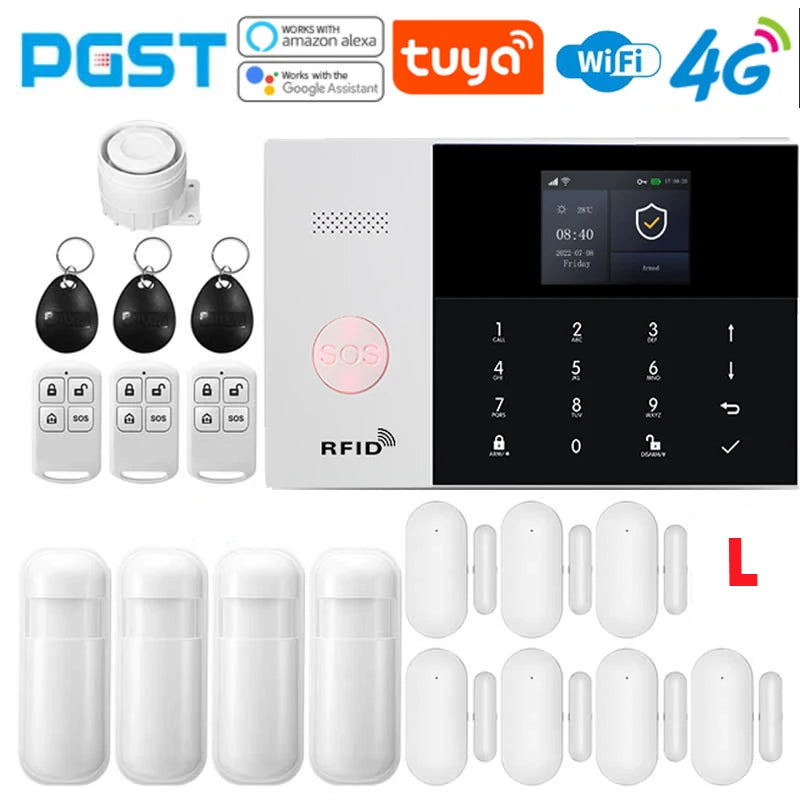 PGSP 4G Smart Home Security Alarm System 433MHz WiFi GSM Super Discount Wireless Home Application Control Home Anti theft Alarm
