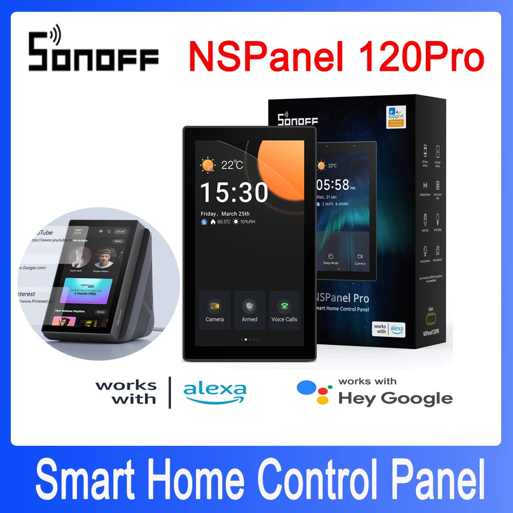 SONOFF NSPanel Pro 120/86 Smart Home Control Panel Touch Screen Zigbee3.0 Gateway Voice Control Via Alexa Google Matter eWeLink
