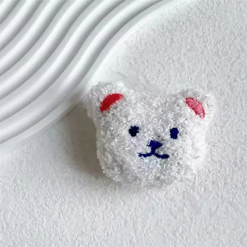1PC Universal Cute Bear Phone Holder Funny Fluffy Plush Folding Gripfor iPhone Support Socket Pocket Finger Griptok Stand