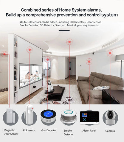 PGST PG103 Wifi 4G Tuya Alarm System With Pet Immune Motion Sensor smoke sensor IP Camera Wireless Smart Home Security Alexa