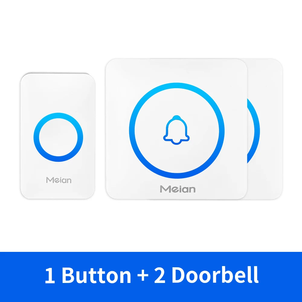Meian Smart Home Doorbell Wireless Security Doorbell IP65 Waterproof Outdoor Door Bell 60 Songs 5 Volume Adjustable Chime Kit