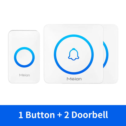Meian Smart Home Doorbell Wireless Security Doorbell IP65 Waterproof Outdoor Door Bell 60 Songs 5 Volume Adjustable Chime Kit