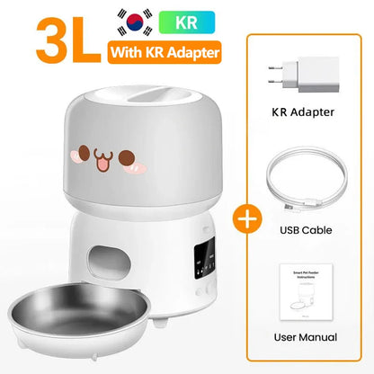 ROJECO Automatic Cat Feeder 3L Smart Pet Food Dispenser WiFi Button Auto Dog Feeder For Cats Pets Remote Control Feeding Supply
