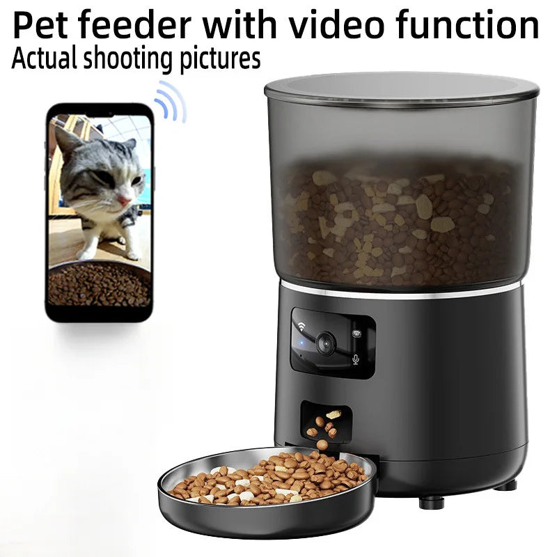 New Pet Automatic Smart feeder WIFI  Camera model intelligent graffiti APP cell phone remote Feeder for Puppy Cat
