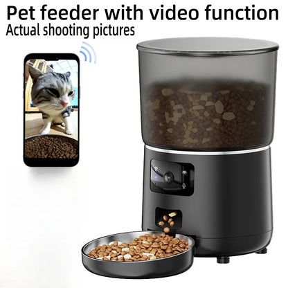 New Pet Automatic Smart feeder WIFI  Camera model intelligent graffiti APP cell phone remote Feeder for Puppy Cat