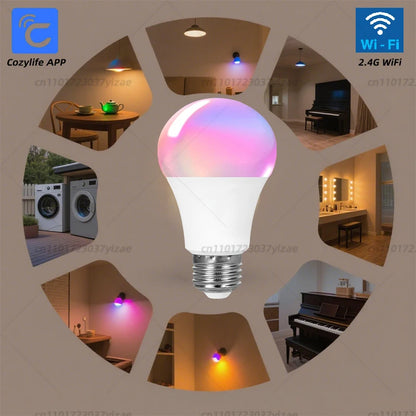 RGB E27 Wifi Smart Dimming Light Bulb Timer Voice Control CozyLife Support SmartThings Alexa Google Home Alice Home Assistant