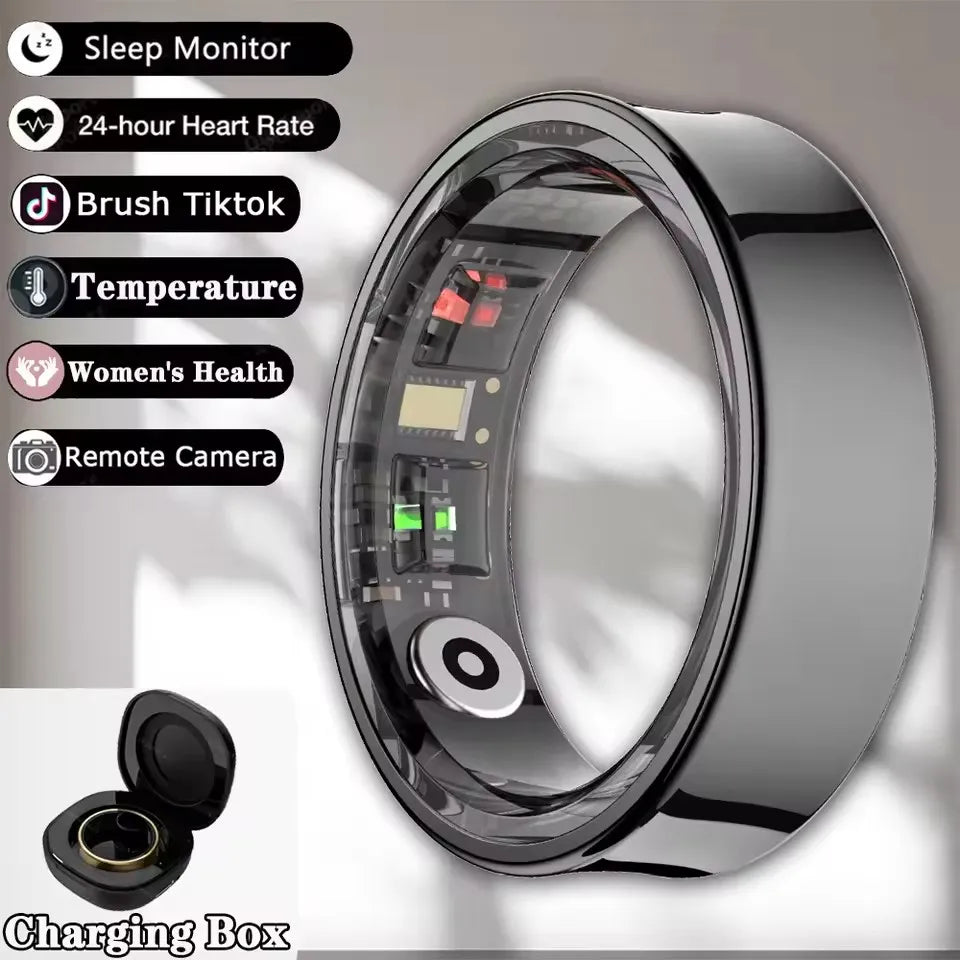 2025 New Smart Ring Blood Oxygen&Pressure Sleep Monitor Sports Tracking Remote Care IP68 Waterproof Men Women For Xiaomi Samsung