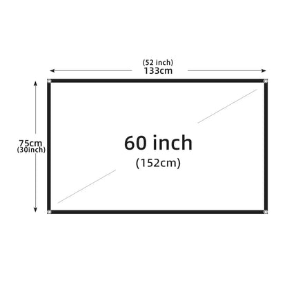 MIXITO Projection Curtain 16: 9 Ratio Hight-Density 60-200 Inch Foldable Anti-Crease Portable Movie Projector Screen