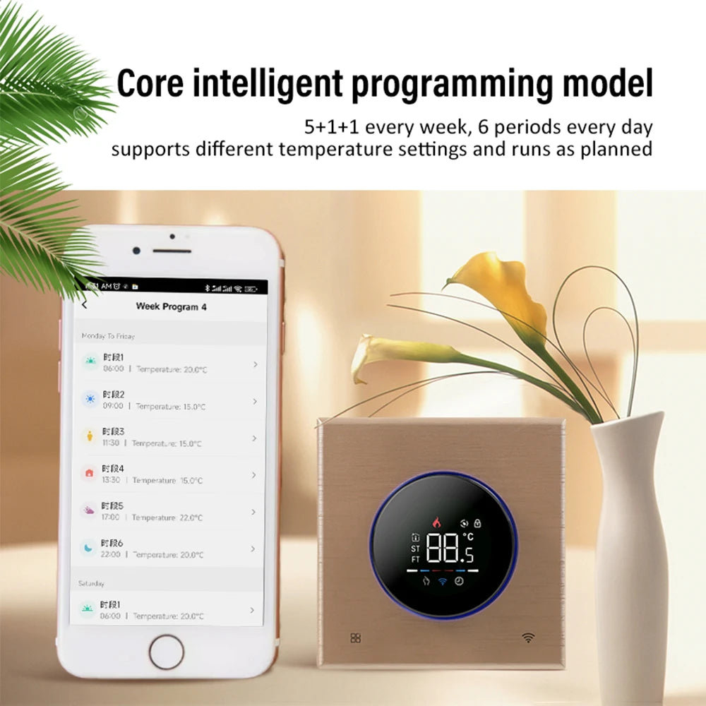 Tuya WiFi Floor Thermostat Smart Home Programmable Digital Knob Thermoregulator Water Gas Bolier Heating Temperature Controller