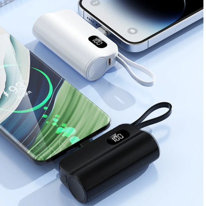 3/1 Capsule Power Banks 5000mah Mini Charging Emergency Tail Plug 22.5w Mobile Shared Powerbank Built-in Cable/invisible Bracket