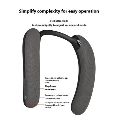 Rockmia ESB-911 Neckband Speaker Wireless Portable 65ms Low Delay Lightweight Speakers With Mic Waterproof TF Card Outdoor Sport