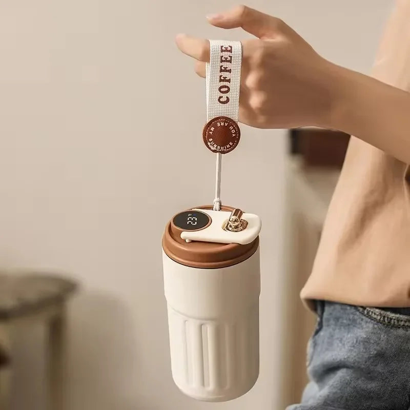 450ML Smart Thermos Bottle Digital LED Temperature Coffee Mug Stainless Steel Thermal Mug Tumbler Mug Portable Vacuum Flasks