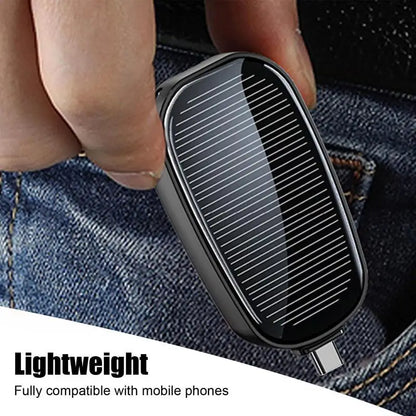 Solar Mini Power Bank Key Ring Portable Solar Phone Charger Emergency Portable Charger Small Size Powerbank For Outdoor Camping