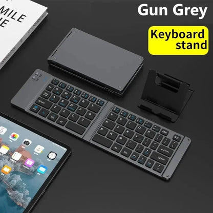 Folding Keyboard and Mouse 2.4G Mini Keypad Bluetooth Wireless Portable Silm Foldable Keyboards for Travel Computer PC iPad