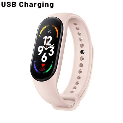 M7 Men Smart Watch Heart Rate Blood Pressure Monitor Waterproof Fitness Sports Bracelet Compatible For Android Ios