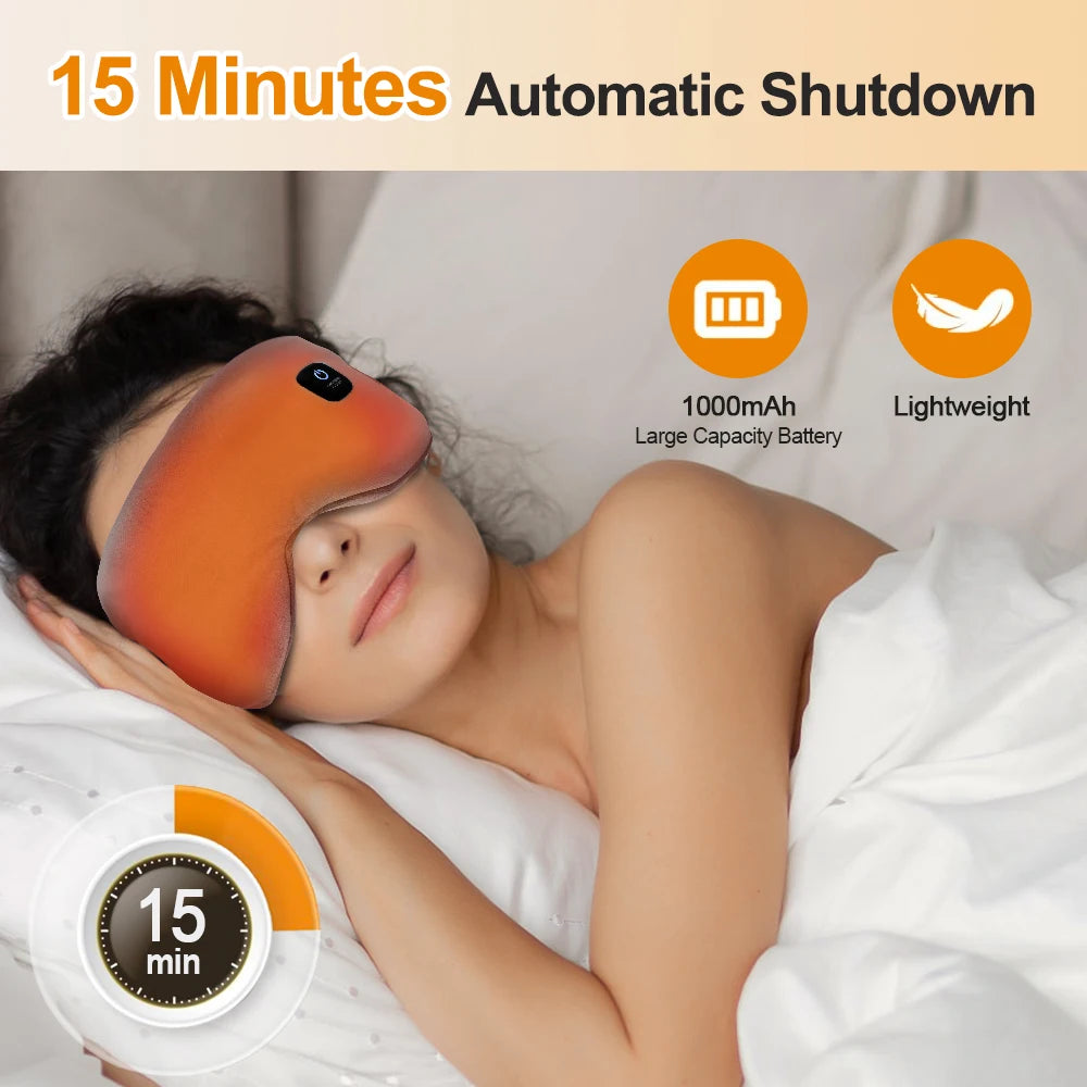 Hot Compress Eye Mask Massage Dry Eyes Relief Heated Steam Eyemask with Remote Control For Sleeping Office Smart Timing Sleep
