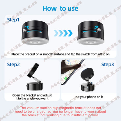 Vacuum Magnetic Suction Cup Folding Swivel Stand Double-sided Suction Cup For Universal Vacuum Swivel Stand Mobile Phone Holder