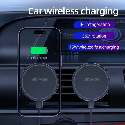 Car Air Outlet Wireless Charger Phone Stand For Magsafe iPhone 16 15 14 13 12 Pro Max Air Vent Cell Magnet Fast Charging Station