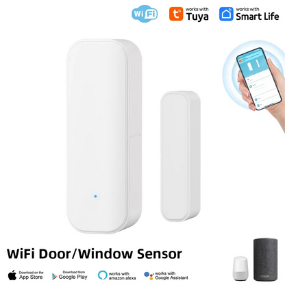 WiFi or Zigbee Window Door Sensor Tuya Smart Home Security Alarm System Voice Control Via Alexa Google Home Smart