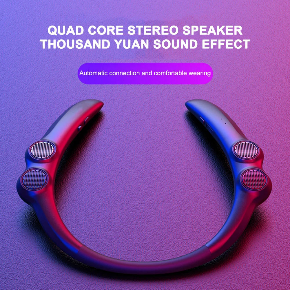 Wearable Bluetooth-compatible Speaker Hang Neck Wireless Stereo Bass Portable