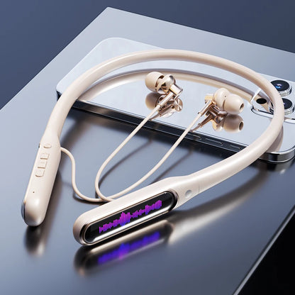 EARDECO HIFI Sound 5.4 Bluetooth Headphone Sport Neckband Earphones ACS Wireless Headphones Type-C Charging Digital Display