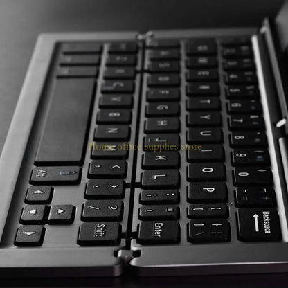K43B Foldable Rechargeable Keyboard Mini Wireless Bluetooth-compatible Keyboards Aluminum Alloy Portable Travel Office Home
