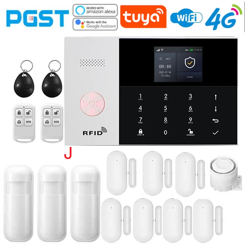 PGSP 4G Smart Home Security Alarm System 433MHz WiFi GSM Super Discount Wireless Home Application Control Home Anti theft Alarm
