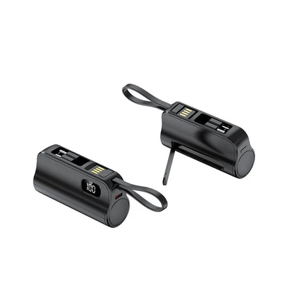 3/1 Capsule Power Banks 5000mah Mini Charging Emergency Tail Plug 22.5w Mobile Shared Powerbank Built-in Cable/invisible Bracket