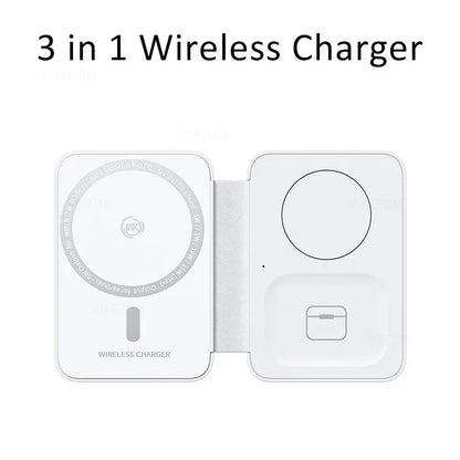 Folding 3 IN 1 Wireless Phone Watch ChargerMagnetic Fast Charger Station Folding For iPhone 12 15 16 13 14 Apple Watch Airpods
