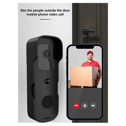 Smart-Tuya Wifi Smart Video Door Viewer - Waterproof With Night Vision, 1080P FHD Camera, Visual Intercom Doorbell, US Plug