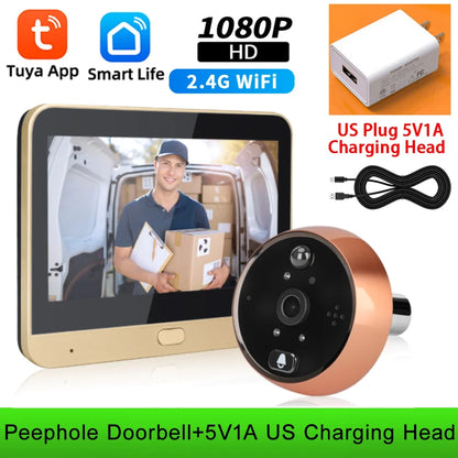 Elecpow Tuya Smart wifi Doorbell With Ring bell 4.3Inch 1080P Digital Door Peephole Camera PIR Night Vision Motion Detection