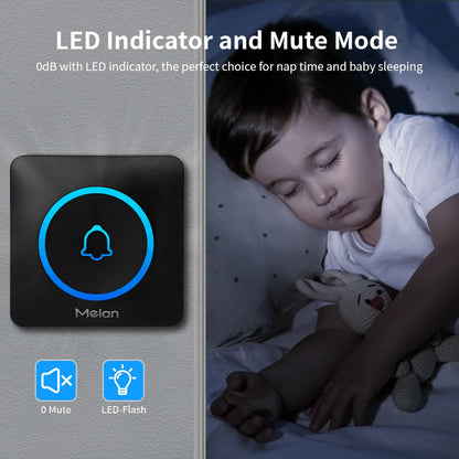 Meian Smart Home Doorbell Wireless Security Doorbell IP65 Waterproof Outdoor Door Bell 60 Songs 5 Volume Adjustable Chime Kit