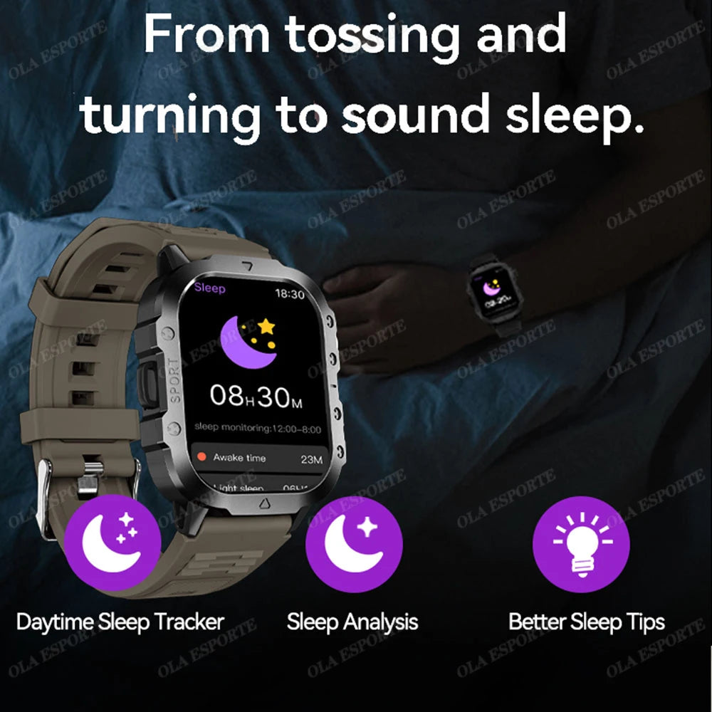 For Xiaomi Huawei Smart Watch Men Women Bluetooth Call GPS Compass Tracker Sports Watches LED Flashlight Touch Screen Smartwatch