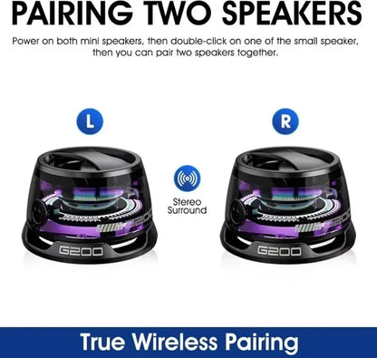 XIKCU Mini Portable Bluetooth Speaker G200 RGB Lighting Magnetic Speaker BT5.3 Small Sound Box 7 Hours Playback Phone Holder