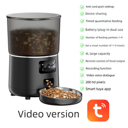New Pet Automatic Smart feeder WIFI  Camera model intelligent graffiti APP cell phone remote Feeder for Puppy Cat
