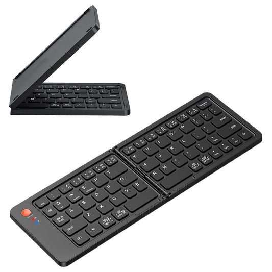 Foldable Keyboard Portable Bluetooth USB-C Rechargeable Ultra Slim Keyboard Compatible IOS Android Windows Smartphone