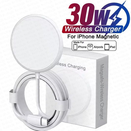 For Apple Magsafes Original 30W Wireless Charger For iPhone 11 12 13 14 15 16 Pro Max X XS XR Plus Fast Charging Magnetic Charge