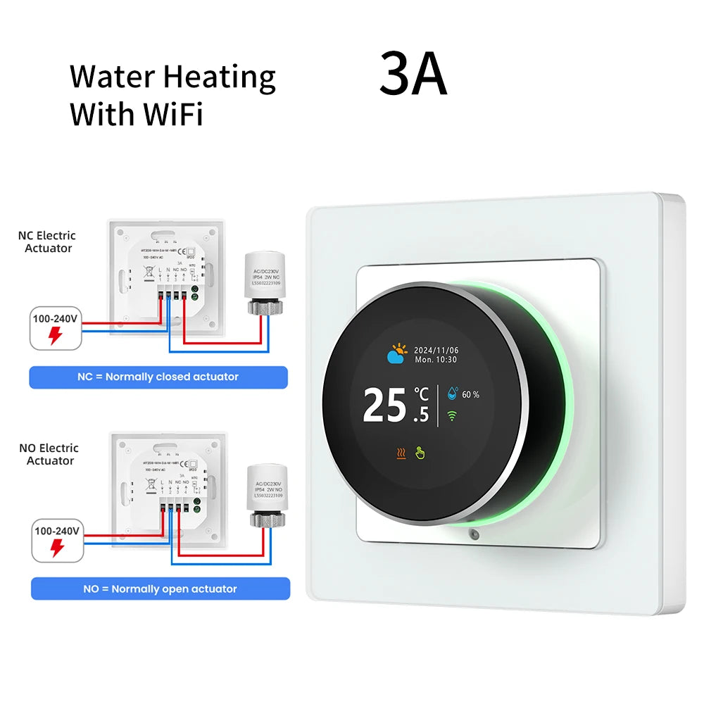 AVATTO Tuya WiFi Smart Knob Thermostat Temperature Controller For Water Gas Boiler Electric Heating Works With Alexa Google Home