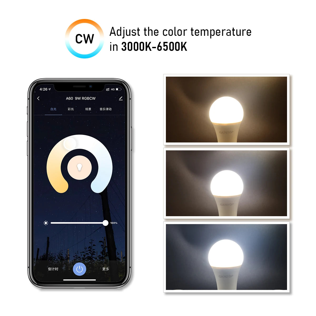 LED WIFI Smart Light GU10 Bulb 10w 6W E14 B22 E27  110V 220V Rgb Dimmable Spotlight Wifi Led Lamp Work With Alexa Google Home