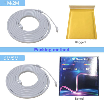 Tuya WIFI Led Strip Lights 5M 3M 2M 1M Waterproof RGB LED Neon Light Work With Alexa 5V USB Fita Led Lamp For Home Decoration