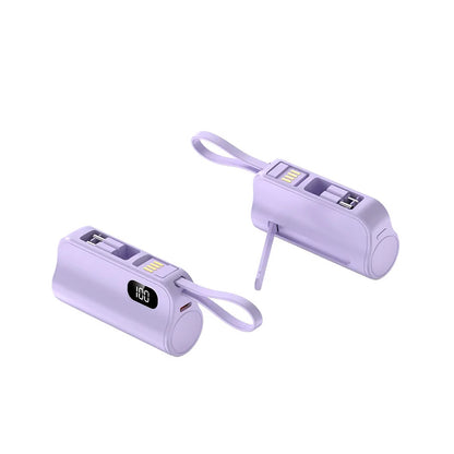 3/1 Capsule Power Banks 5000mah Mini Charging Emergency Tail Plug 22.5w Mobile Shared Powerbank Built-in Cable/invisible Bracket
