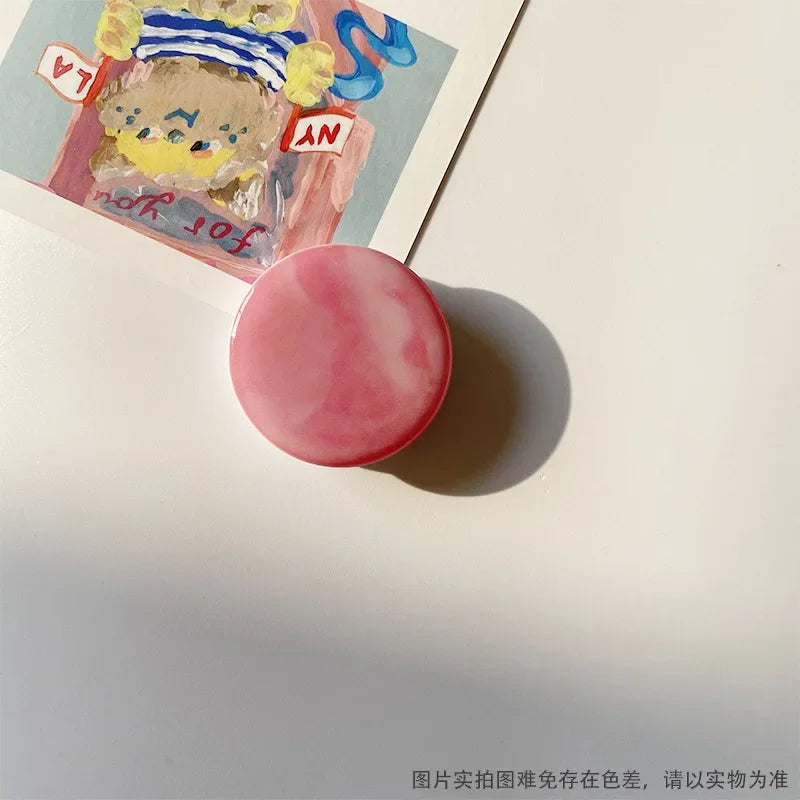 Korean Style Ins Creative Gradient Solid Color Glue Lazy Desktop Retractable Mobile Phone Air Bag Holder Ring Buckle Pop Sockets