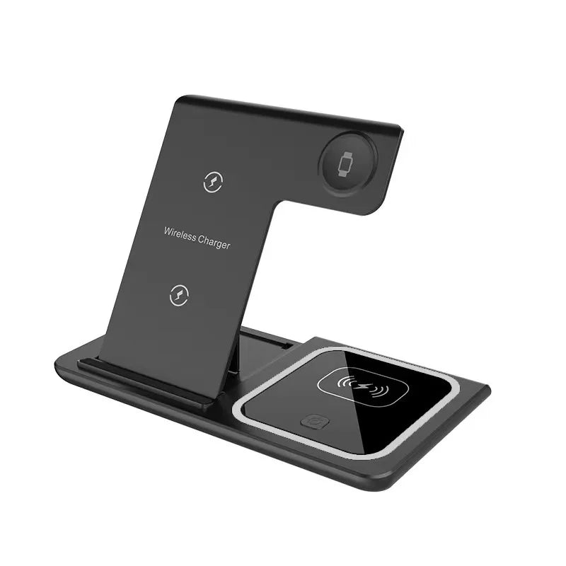 New 3 in 1 Wireless Charger Stand Pad Foldable Fast Charging Dock Station for IPhone 15 14 13 12 Pro Max Apple Watch 8 7Airpods