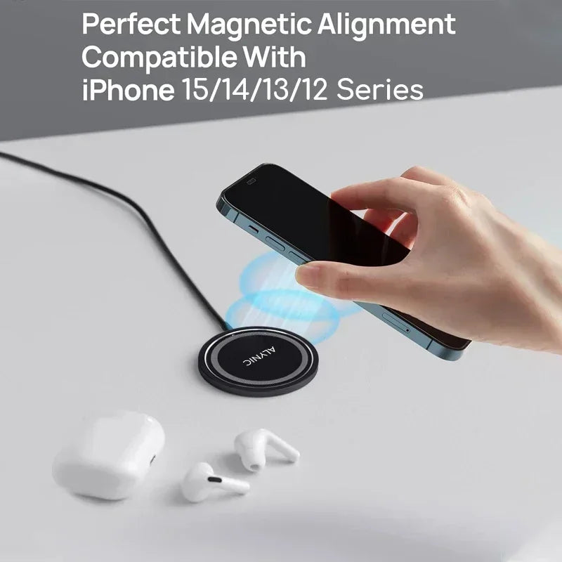 30W Magnetic Wireless Charger Pad PD Type C USB Phone Fast Charging Dock Station for Samsung iPhone 16-11 Pro Max Airpods 3/2