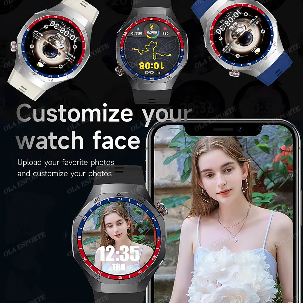 2025 New Watch GT5 Pro Smart Watch 1.5“ AMOLED Screen NFC GPS Tracker BT Calls Health Waterproof Smartwatch Men Women For Huawei