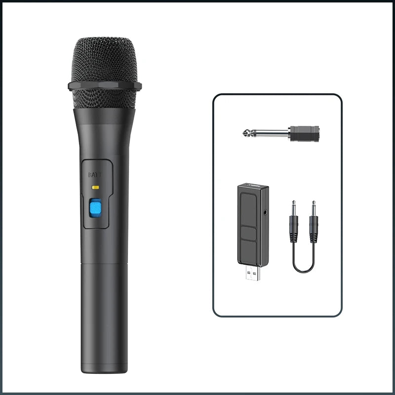 1 Pair VHF Wireless Microphone System Kits USB Receiver Handheld Karaoke Microphone Home Party Smart TV Speaker Singing Mic