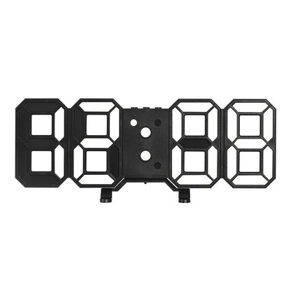 3D LED Digital Clock Wall Decor Glowing Night Mode 3 Alarms Electronic Table Clock Time Temperature Wall Clock for Living Room