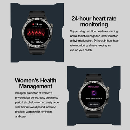 Men Smart Watch HK08 Amoled Screen BT Calling Outdoor Sports Altitude Pressure GPS Motion Positioning Compass Smartwatch